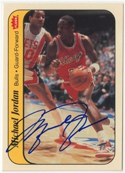 1986/87 Fleer Stickers #8 Michael Jordan Signed Rookie Card – UDA Authenticated